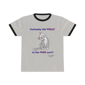 Curiosity Cat-Unisex Ringer Tee