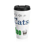 Load image into Gallery viewer, Cats &amp; Coffee-Stainless Steel Travel Mug
