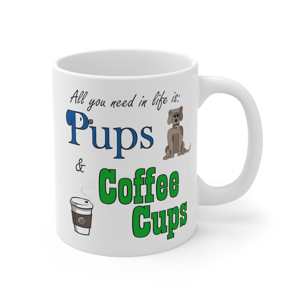 Pups & coffee cups-11oz Ceramic Mug