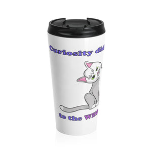 Curiosity Cat-Stainless Steel Travel Mug