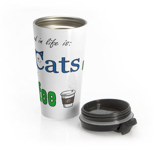 Cats & Coffee-Stainless Steel Travel Mug