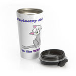 Load image into Gallery viewer, Curiosity Cat-Stainless Steel Travel Mug
