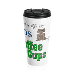 Load image into Gallery viewer, Pups &amp; coffee cups-Stainless Steel Travel Mug
